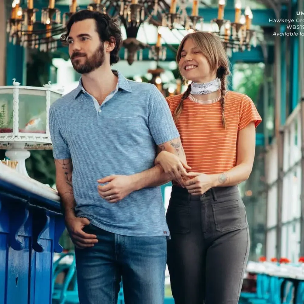 Faherty Didion Coral Stripe T-Shirt